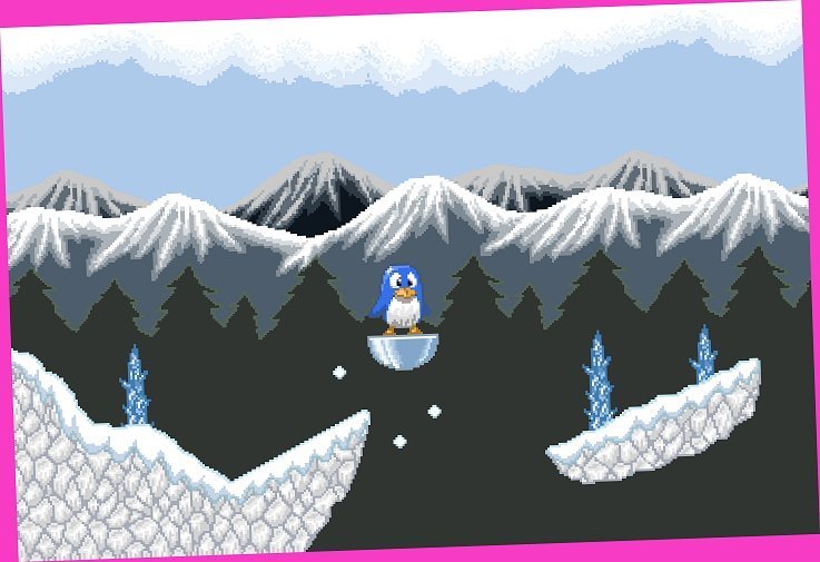 雪山ステージサンプル ドット絵とアイデアと